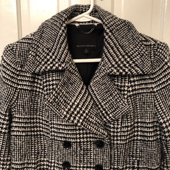 Banana Republic Houndstooth Pea Coat - Picture 2 of 7